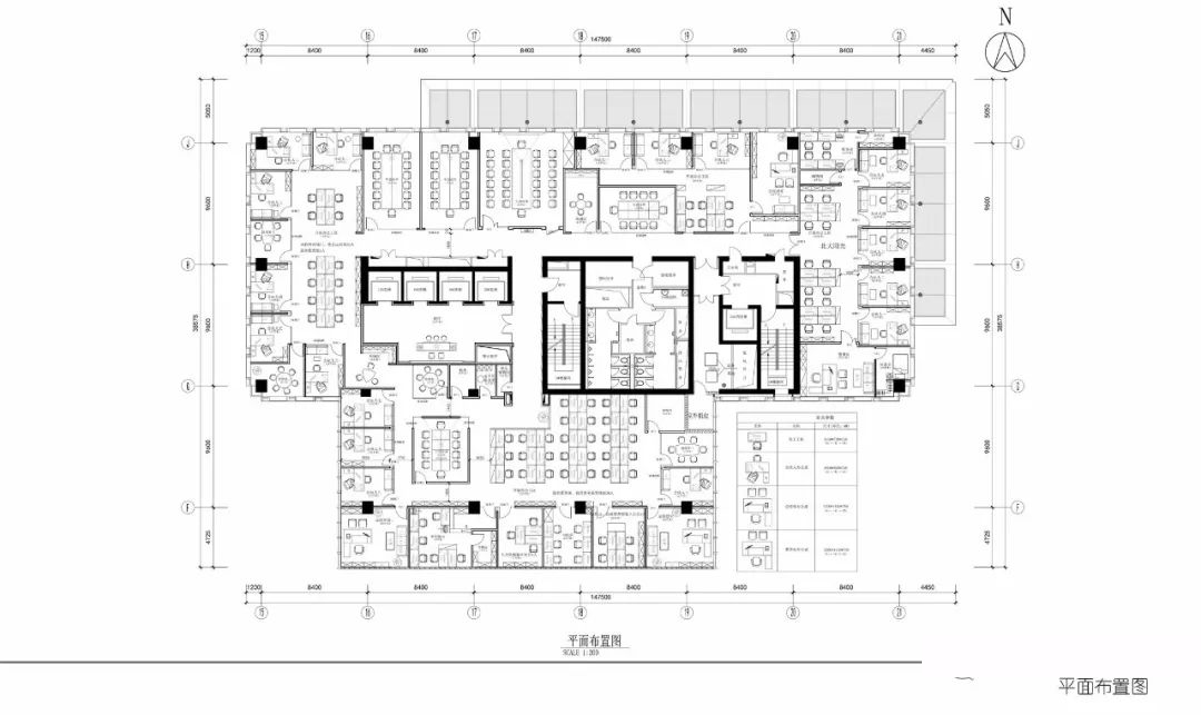 北航长鹰现代简约中式办公室平面布置图