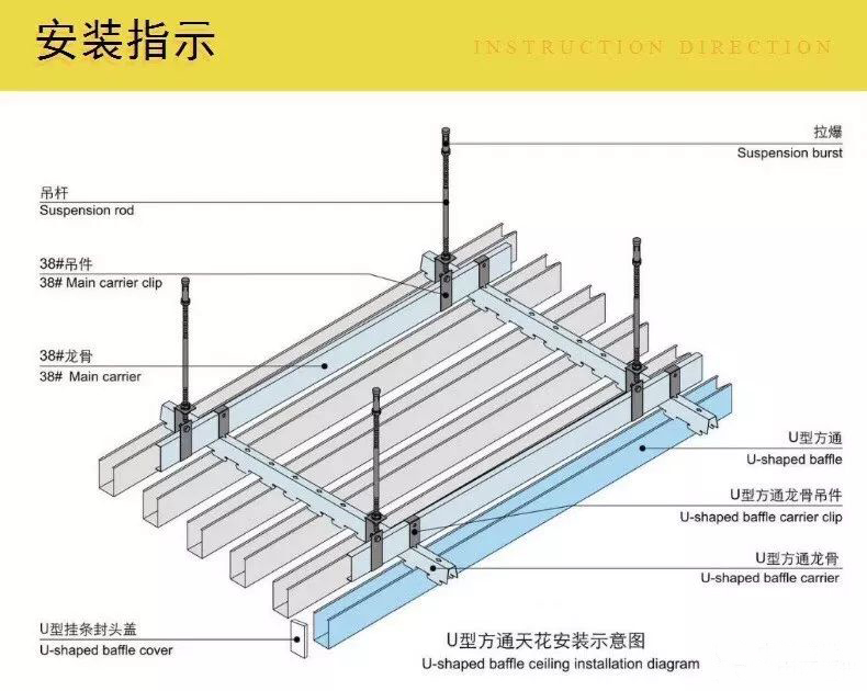 办公室顶部装修铝方通吊顶安装指示图.jpg