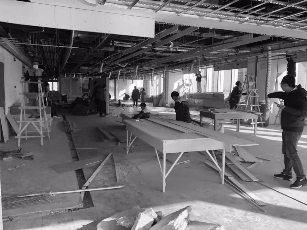 Teamworking共享办公室共享大厅现场施工图